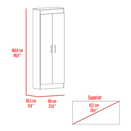 Alacena Nepal Wengue 61x182.5cm 2 Puertas - Alacenas y Muebles Microondas | Bylmo