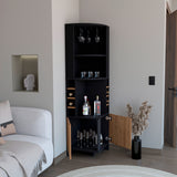 Bar Esquinero Funes Wengue 49x180cm con Organizador de Licores - Bares | Bylmo