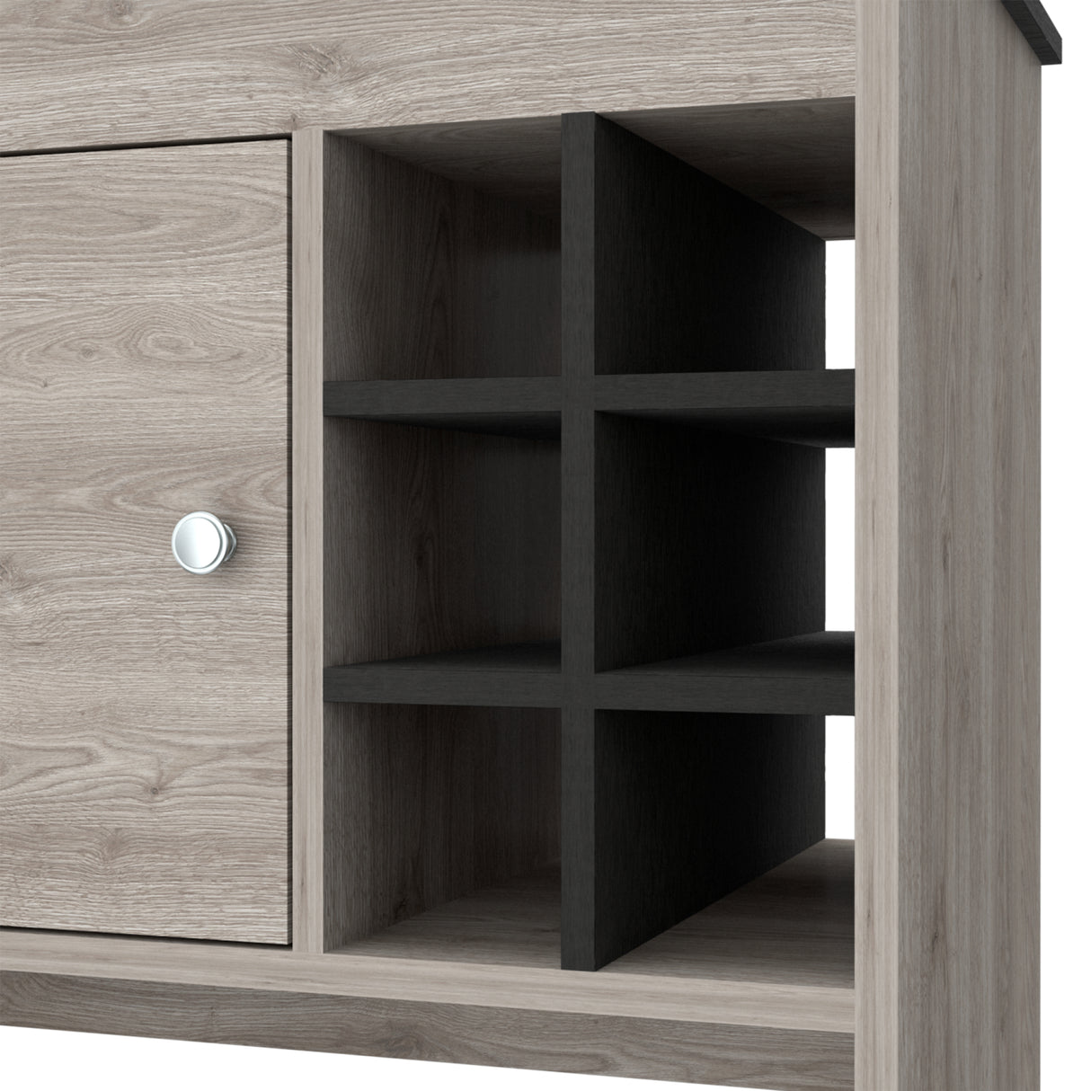 Bar Bajo Bi Color 90x95cm Ceniza con Portabotellas - Bares | Bylmo