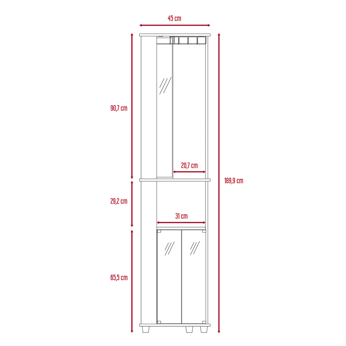 Bar Esquinero Chicago Wengue 45x189.9cm Con Colgador de Copas - Bares | Bylmo