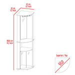 Bar Esquinero Chicago Blanco 45x189.9cm Con Colgador De Copas