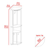 Bar Esquinero Chicago Blanco 45x189.9cm Con Colgador de Copas - Bares | Bylmo