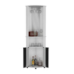 Bar Esquinero Chicago Blanco 45x189.9cm Con Colgador De Copas