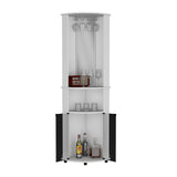 Bar Esquinero Chicago Blanco 45x189.9cm Con Colgador de Copas - Bares | Bylmo