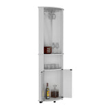 Bar Esquinero Chicago Blanco 45x189.9cm Con Colgador de Copas - Bares | Bylmo