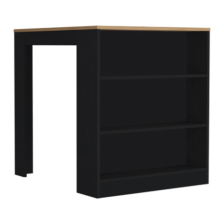 Isla de Cocina Tanna 79x91.3cm Wengue con Tres Entrepaños - Barras y Muebles Auxiliares | Bylmo