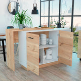 Isla de Cocina Sicilia 150x90cm Duna con Entrepaños - Barras y Muebles Auxiliares | Bylmo