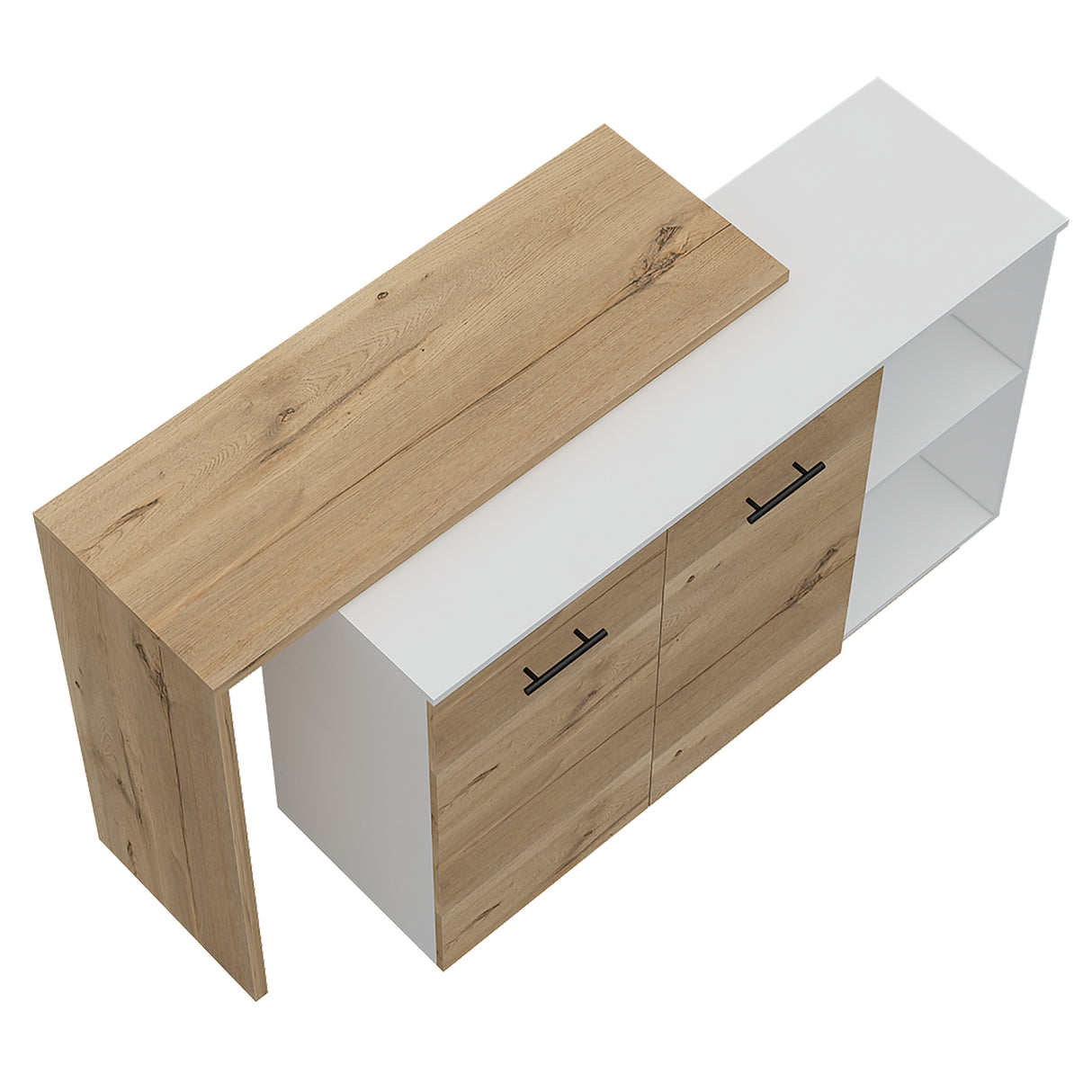 Isla de Cocina Sicilia 150x90cm Duna con Entrepaños - Barras y Muebles Auxiliares | Bylmo