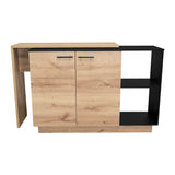 Isla de Cocina Sicilia 150x90cm Wengue con Entrepaños - Barras y Muebles Auxiliares | Bylmo