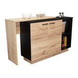 Isla de Cocina Sicilia 150x90cm Wengue con Entrepaños - Barras y Muebles Auxiliares | Bylmo