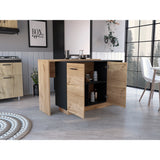 Isla de Cocina Sicilia 150x90cm Wengue con Entrepaños - Barras y Muebles Auxiliares | Bylmo