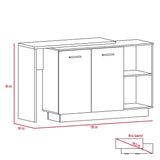 Isla de Cocina Sicilia 150x90cm Wengue con Entrepaños - Barras y Muebles Auxiliares | Bylmo