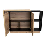 Isla de Cocina Sicilia 150x90cm Wengue con Entrepaños - Barras y Muebles Auxiliares | Bylmo