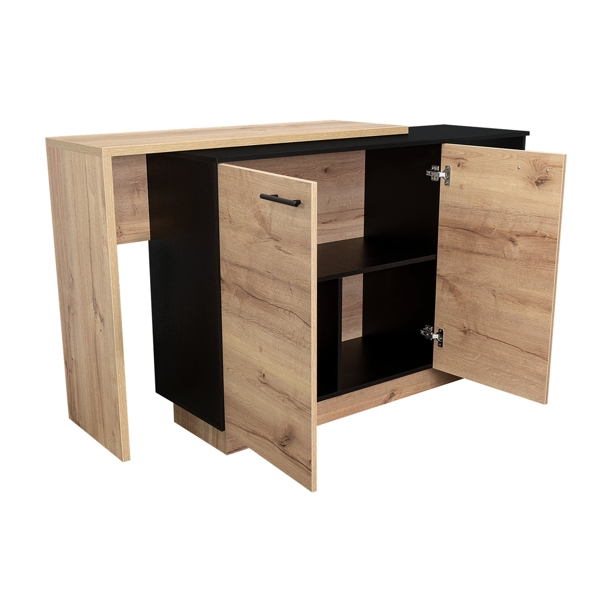 Isla de Cocina Sicilia 150x90cm Wengue con Entrepaños - Barras y Muebles Auxiliares | Bylmo