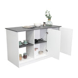 Isla de Cocina Juniper 150x90cm Onix Moderna con Entrepaños - Barras y Muebles Auxiliares | Bylmo
