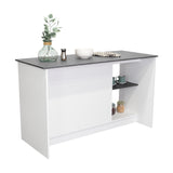 Isla de Cocina Juniper 150x90cm Onix Moderna con Entrepaños - Barras y Muebles Auxiliares | Bylmo