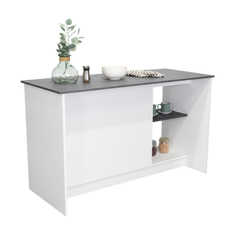 Isla de Cocina Juniper 150x90cm Onix Moderna con Entrepaños - Barras y Muebles Auxiliares | Bylmo