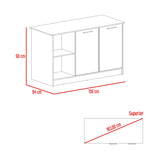Isla de Cocina Juniper 150x90cm Onix Moderna con Entrepaños - Barras y Muebles Auxiliares | Bylmo
