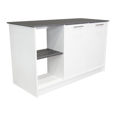 Isla de Cocina Juniper 150x90cm Onix Moderna con Entrepaños - Barras y Muebles Auxiliares | Bylmo