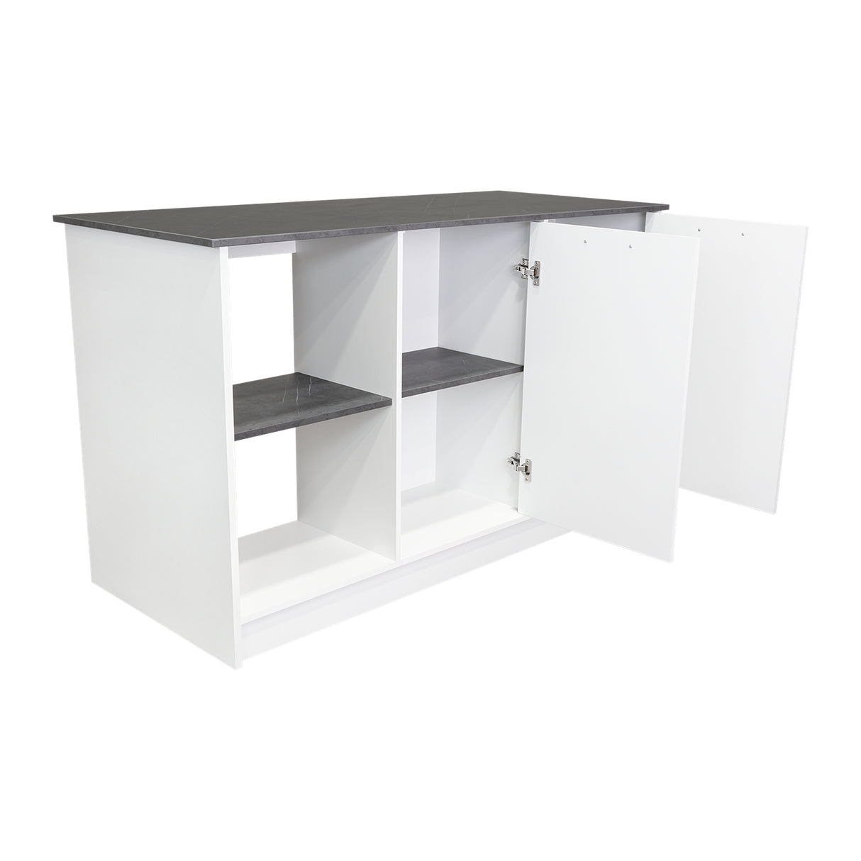 Isla de Cocina Juniper 150x90cm Onix Moderna con Entrepaños - Barras y Muebles Auxiliares | Bylmo