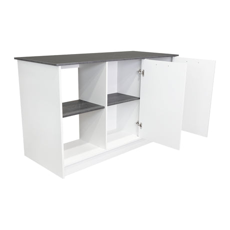 Isla de Cocina Juniper 150x90cm Onix Moderna con Entrepaños - Barras y Muebles Auxiliares | Bylmo