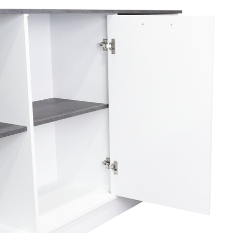 Isla de Cocina Juniper 150x90cm Onix Moderna con Entrepaños - Barras y Muebles Auxiliares | Bylmo