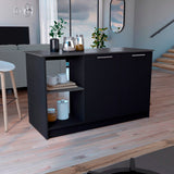 Isla de Cocina Juniper 150x90cm Wengue con 3 Entrepaños - Barras y Muebles Auxiliares | Bylmo