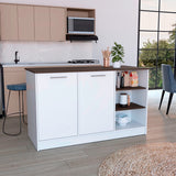 Isla de Cocina Ginger Blanco 150x90.6cm Diseño Moderno - Barras y Muebles Auxiliares | Bylmo