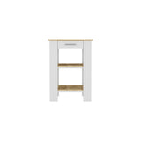 Isla de Cocina Cala 65x93.4cm Blanco con Entrepaños - Barras y Muebles Auxiliares | Bylmo