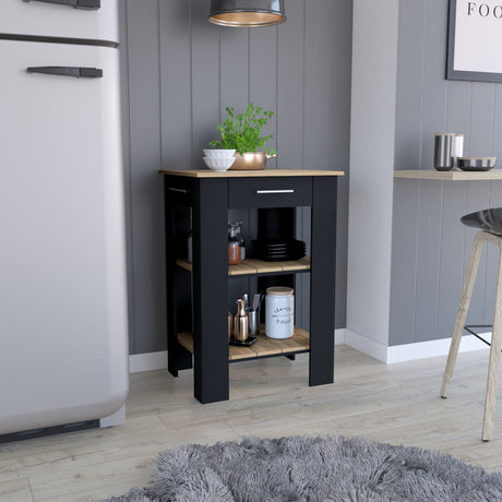 Isla de Cocina Cala 65x93.4 Wengue con Un Cajón - Barras y Muebles Auxiliares | Bylmo