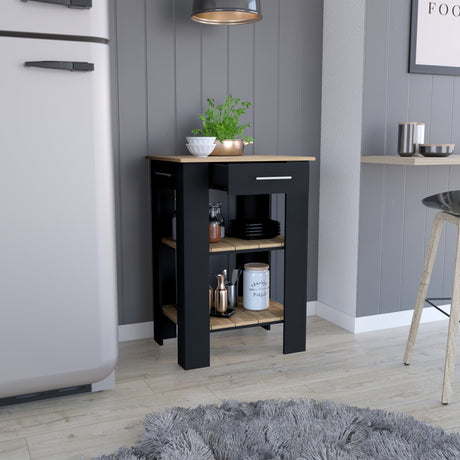 Isla de Cocina Cala 65x93.4 Wengue con Un Cajón - Barras y Muebles Auxiliares | Bylmo