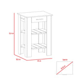 Isla de Cocina Cala 65x93.4 Wengue con Un Cajón - Barras y Muebles Auxiliares | Bylmo