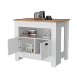 Isla de Cocina Arlet Blanco 103x89.9cm con Amplio Almacenamiento - Barras y Muebles Auxiliares | Bylmo