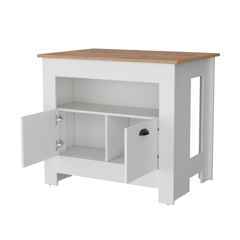 Isla De Cocina Arlet Blanco 103x89.9cm Con Amplio Almacenamiento