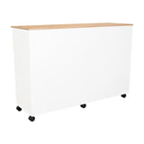 Isla de Cocina Movibasic 136x92cm Blanco con Entrepaños y Rodachinas - Barras y Muebles Auxiliares | Bylmo