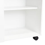 Isla de Cocina Movibasic 136x92cm Blanco con Entrepaños y Rodachinas - Barras y Muebles Auxiliares | Bylmo