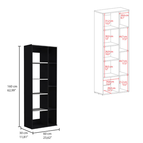 Biblioteca Rookie Minimalista 60x160cm Wengue con Entrepaños - Bibliotecas y Estanterías | Bylmo