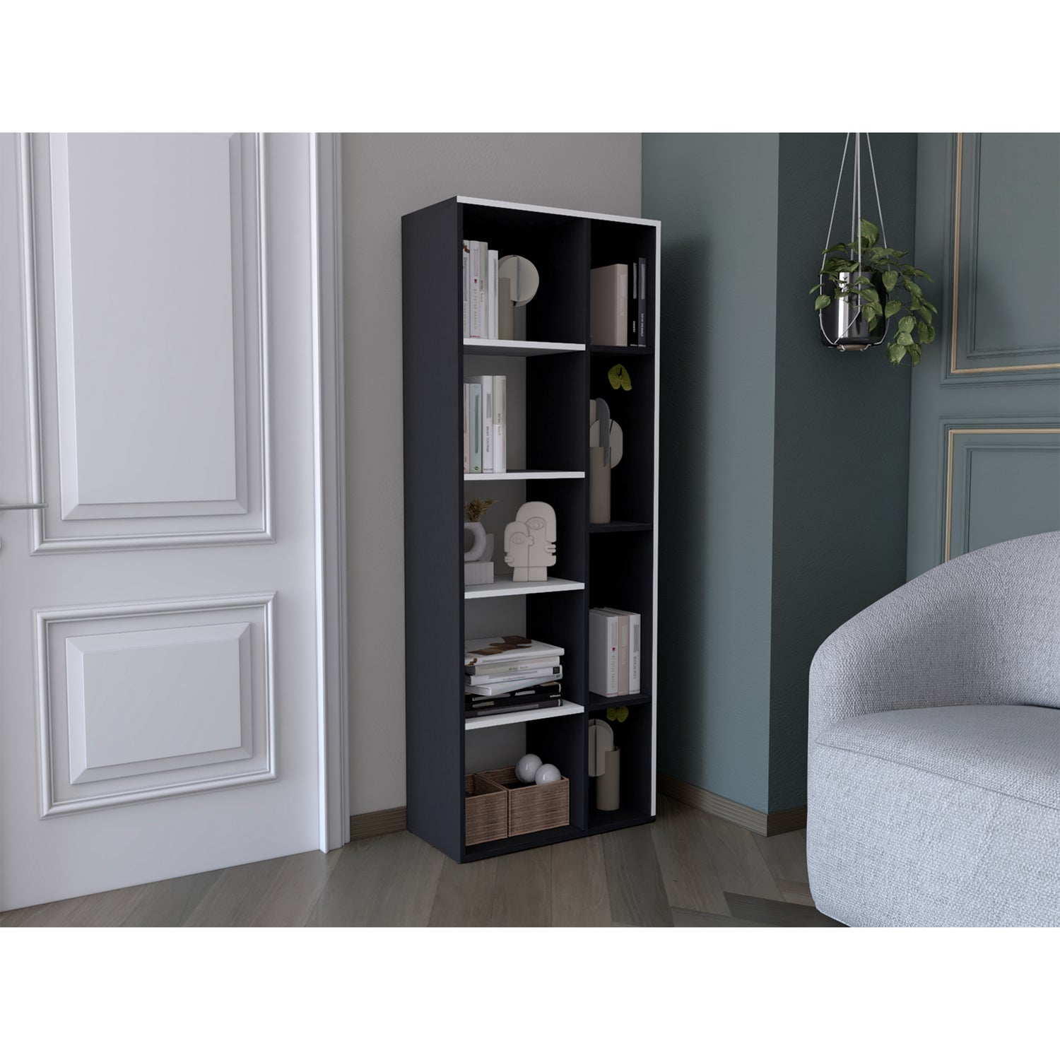 Biblioteca Rookie Minimalista 60x160cm Wengue con Entrepaños - Bibliotecas y Estanterías | Bylmo