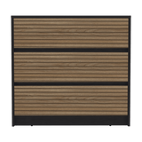 Cajonera Austin Wengue y Miel 85x80cm Con Tres Cajones - Cajoneras y Comodas | Bylmo