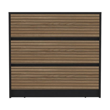 Cajonera Austin Wengue y Miel 85x80cm Con Tres Cajones - Cajoneras y Comodas | Bylmo