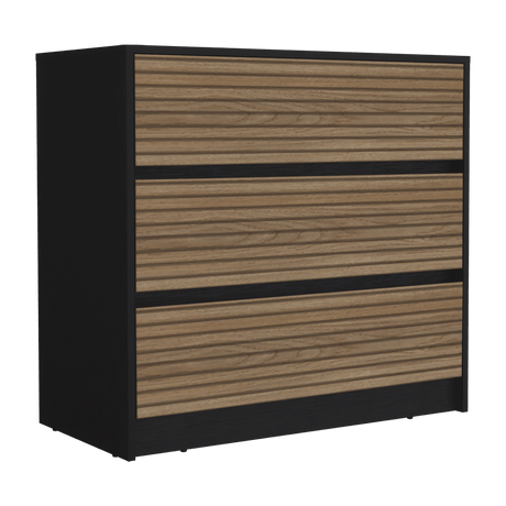 Cajonera Austin Wengue y Miel 85x80cm Con Tres Cajones - Cajoneras y Comodas | Bylmo