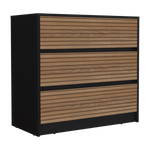 Cajonera Austin Wengue 85x80cm Con Tres Cajones