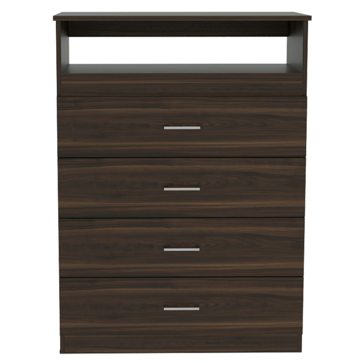 Cómoda Zevenei Habano 80x109.8cm con Cuatro Cajones para TV Hasta 40 Pulgadas - Cajoneras y Comodas | Bylmo