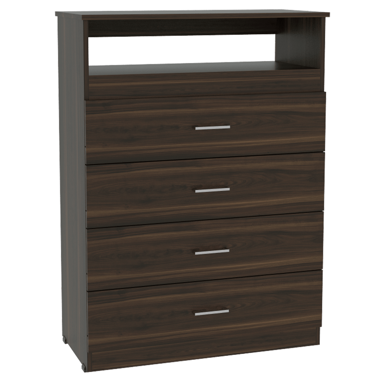 Cómoda Zevenei Habano 80x109.8cm con Cuatro Cajones para TV Hasta 40 Pulgadas - Cajoneras y Comodas | Bylmo