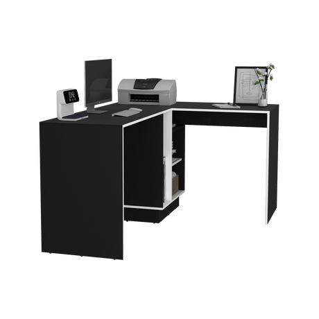 Escritorio en L Rookie Wengue 151.5x76.5cm con Organizador de Libros - Escritorios | Bylmo