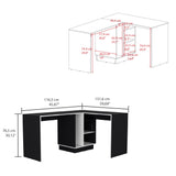Escritorio en L Rookie Wengue 151.5x76.5cm con Organizador de Libros - Escritorios | Bylmo