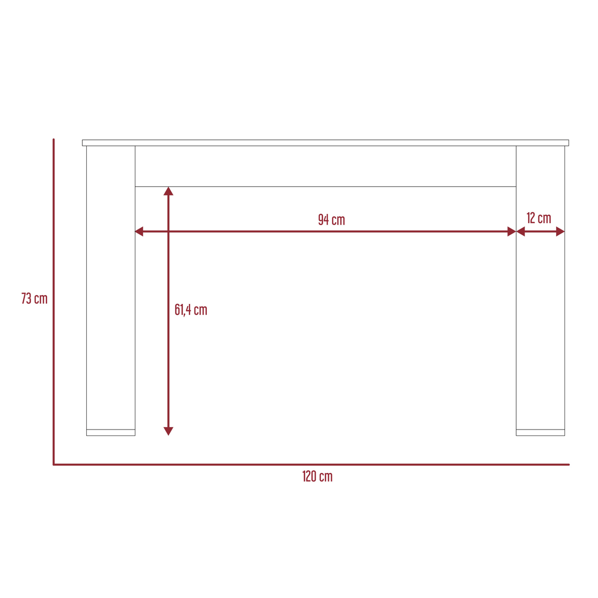 Escritorio Oviedo Coñac 120x60cm MDP Moderno 5 años gar. - Escritorios | Bylmo