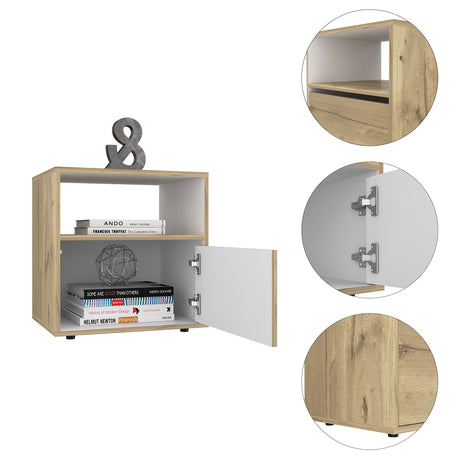 Mesa de Noche Sleep S 50x52cm Duna con Compartimiento - Mesas de Noche | Bylmo