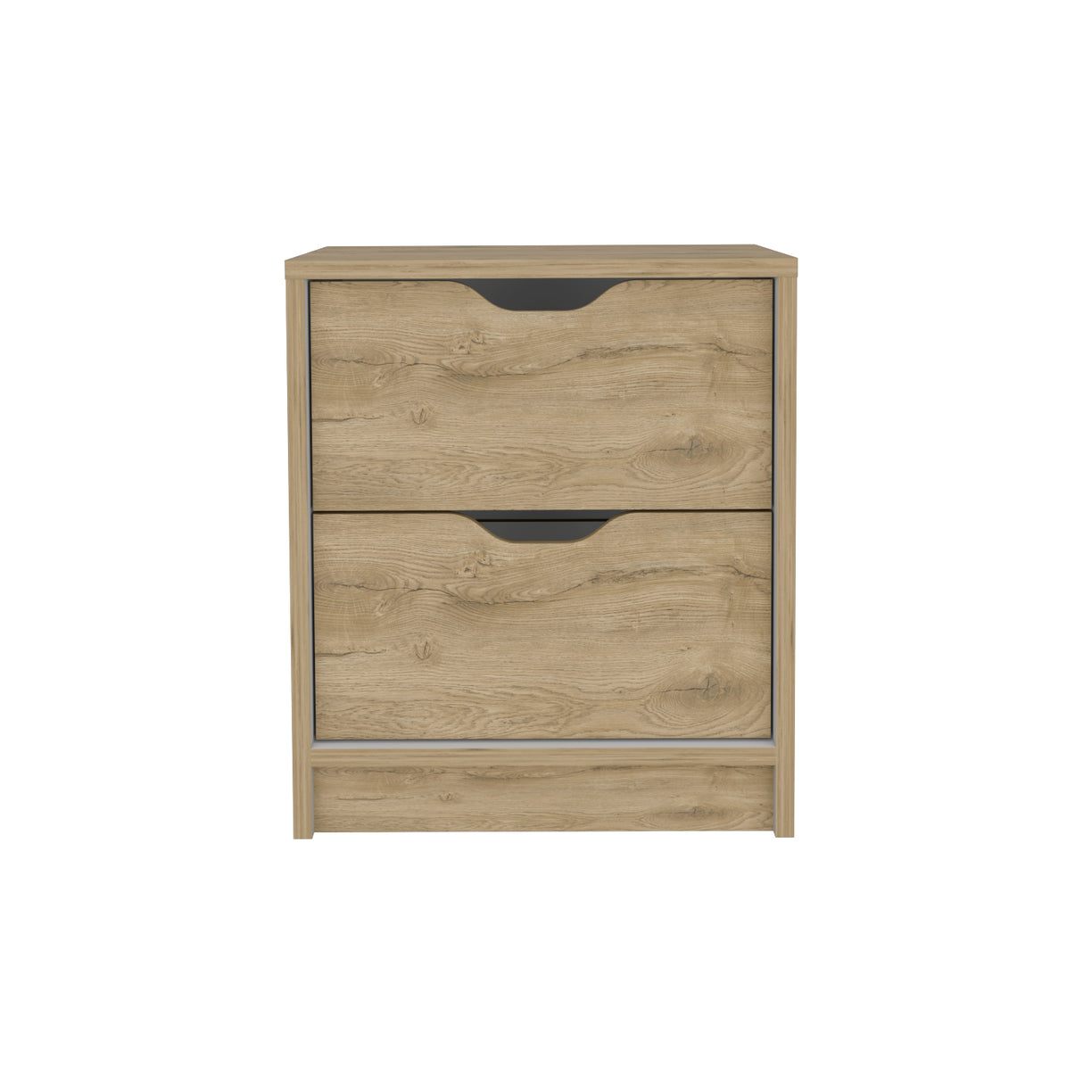 Mesa de Noche Basilea Macadamia 41x48cm con Dos Cajones - Mesas de Noche | Bylmo