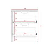 Mesa de Noche Basilea Macadamia 41x48cm con Dos Cajones - Mesas de Noche | Bylmo